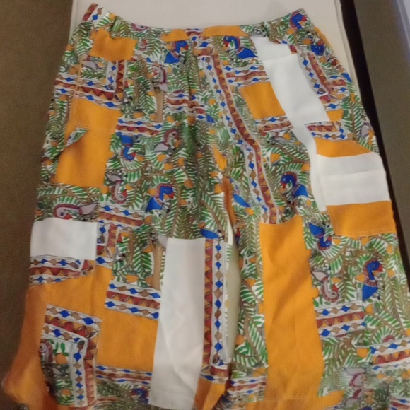 BNWOT Tory Burch Printed Silk pants  In Something Wild Stripe size 10 - Picture 9 of 12